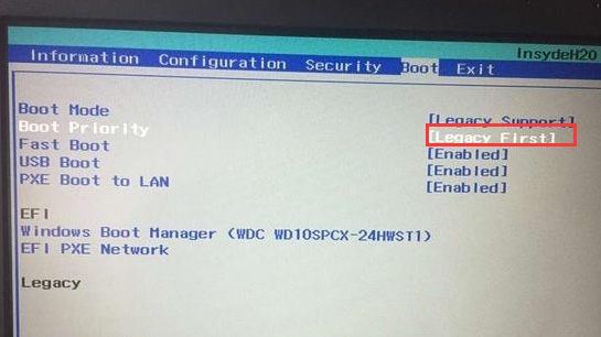 把Boot Priority设置成Legacy First 把Boot Priority设置成Legacy First